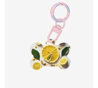 Adorno acrílico de hueso de perro con estampado de limón amarillo, adorno para mascotas, llavero, envoltura de regalos, para los amantes de las mascotas