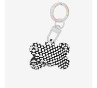 Adorno acrílico de hueso de perro con estampado de lunares blancos y negros, adorno grueso para mascotas, etiqueta de nombre, vacaciones para los amantes de las mascotas, regalo para perros