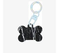Adorno acrílico de hueso de perro con estampado de mármol blanco y negro, etiquetas de perro, adorno personalizado para mascotas, llavero con forma de hueso