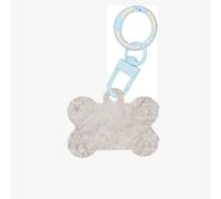 Adorno acrílico de hueso de perro con estampado de mármol de oro rosa, etiquetas de perro, adorno personalizado para mascotas, llavero con forma de hueso