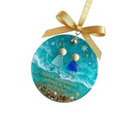 Adorno artístico de campanas de la amistad de cristal de mar hecho a mano, decoración navideña para el hogar, suministros de fiesta de Navidad, adorno de árbol de Navidad