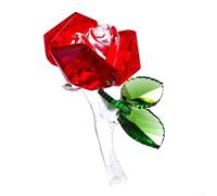 Adorno artístico de rosa de cristal para decoración única del hogar Mejora tu decoración con un toque de elegancia (rojo)
