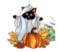 Adorno atrapasoles - Atrapasoles de luz de fantasma de Halloween acrílico, divertido arte decorativo para pared | Linda manualidad de Halloween para paredes de dormitorio, jardín, patio, balcón, decor