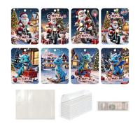 Adorno cartera, tarjetero de Navidad, 8 tarjetas de Navidad divertidas con bendiciones - Colgante de árbol de decoración de dormitorio de casa, adorno divertido para las vacaciones, d, Se référer au