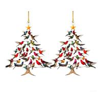 Adorno colgante acrílico con colibrí en capas para pájaro, añade vitalidad y profundidad a la decoración navideña para uso en interiores o exteriores (2)