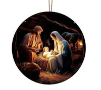 Adorno colgante acrílico hecho a mano que representa el nacimiento, adecuado para árbol de Navidad y decoración del hogar de temporada