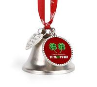 Adorno colgante de árbol con texto en inglés "I Put The Double D's in St. PADDY'S DAY Christmas Jingle Bells Tree Hanging Ornament Christmas Bell Pendant Party Festival Decor Love Bell