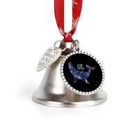 Adorno colgante de árbol de Navidad con diseño de efemera acuática de Oh Whale