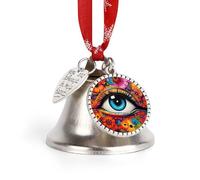 Adorno colgante de campanas de Navidad con diseño de campanas de ojo trippy para colgar en el árbol, para fiestas, festivales, decoración de campanas de amor