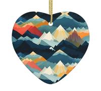 Adorno colgante de cerámica para árbol de Navidad, diseño de HJFCZH con hermosas montañas que puede añadir un toque romántico a festivales o fiestas