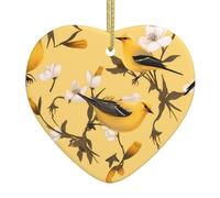 Adorno colgante de cerámica para árbol de Navidad, diseño de jilguero americano HJFCZH que puede añadir un toque romántico a festivales o fiestas