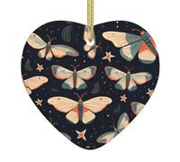 Adorno colgante de cerámica para árbol de Navidad, diseño de polillas HJFCZH que puede añadir un toque romántico a festivales o fiestas