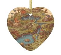 Adorno colgante de cerámica para árbol de Navidad, diseño de tribu de río de montaña WHJDPP que puede añadir un toque romántico a festivales o fiestas