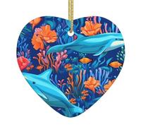 Adorno colgante de cerámica para árbol de Navidad, diseño de un hermoso mundo submarino que puede añadir un toque romántico HJFCZH festivales o fiestas