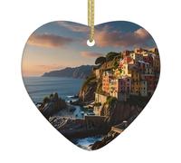 Adorno colgante de cerámica para árbol de Navidad, diseño de WHJSHOP El esplendor de Cinque Terre puede añadir un toque romántico a festivales o fiestas