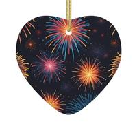 Adorno colgante de cerámica para árbol de Navidad, un hermoso patrón de fuegos artificiales que puede añadir un toque romántico WHJSHOP festivales o fiestas