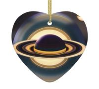 Adorno colgante de cerámica para árbol de Navidad, un hermoso patrón de Saturno que puede añadir un toque romántico WHJSHOP festivales o fiestas
