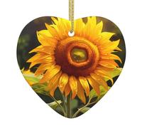 Adorno colgante de cerámica para árbol de Navidad, una hermosa imagen de girasol que puede añadir un toque romántico WHJSSF festivales o fiestas