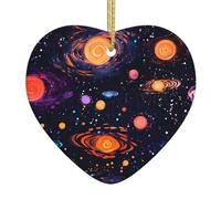 Adorno colgante de cerámica para árbol de Navidad, universo WHJSSF galaxia, espacio exterior, puede añadir un toque romántico a festivales o fiestas
