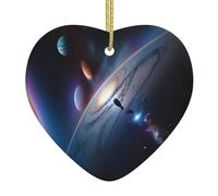 Adorno colgante de cerámica para árbol de Navidad, WHJSHOP un fascinante patrón de universo que puede añadir un toque romántico a festivales o fiestas