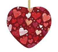 Adorno colgante de cerámica para árbol de Navidad, WHJSSF para el día de San Valentín, imagen de corazón que puede añadir un toque romántico a festivales o fiestas