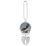 Adorno colgante de coche con alas de ángel de la guarda para espejo retrovisor, colgante para espejo retrovisor, accesorio para colgar, regalo para mujeres y hombres nuevos conductores, One Size, Zinc