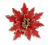 Adorno colgante de flor de Pascua brillante para Navidad, gran adición a tu hogar y decoraciones de fiesta (A)