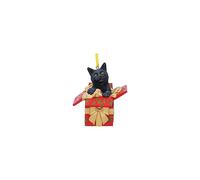 Adorno colgante de gato Nemesis Now Present (LP) de 9 cm, color rojo