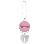 Adorno colgante de guepardo con alas de ángel de la guarda para espejo retrovisor, colgante plateado para coche, decoración para espejo retrovisor, accesorio de decoración para mujeres, hombres