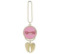 Adorno colgante de guepardo con alas de ángel de la guarda para espejo retrovisor, dije dorado para coche, decoración para espejo retrovisor, accesorio para colgar, regalo para mujeres y hombres