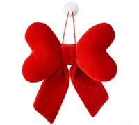 Adorno colgante de lazo rojo para decoración del día de San Valentín, cinta en forma de corazón para el hogar, boda, fiesta, festiva ventana (tamaño pequeño)