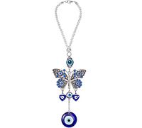 Adorno Colgante de Mal de Ojo Azul para Espejo retrovisor, decoración de Cuentas, Accesorios de Coche, Colgante para Ventana, Puerta, balcón (Estilo Elegante)