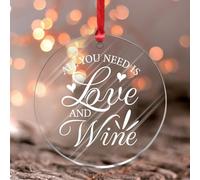 Adorno colgante de ventana de acrílico manchado con texto en inglés "All You Need Is Love And Win", regalo de San Valentín para marido, esposa, novio, novia, colgante de San Valentín, romántica cita