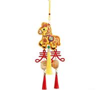Adorno colgante festivo diseñado para el Año Nuevo Chino 2026 con representación de caballos e integración de borla (A)