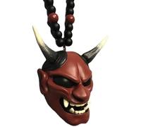 Adorno colgante japonés - Máscara de demonio tradicional colgante de coche | Accesorios para espejo retrovisor interior del coche | Colgante de escultura fantasma para el estilo del vehículo
