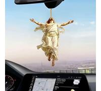 Adorno colgante retro 2D de Jesús for coche, colgante divino, adorno de espejo plano acrílico for interior de coche,adorno de Jesús, regalo religioso for camioneros(5pcs Style D)