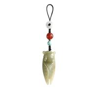 Adorno colgante único para teléfono, cadena para teléfono, estilo chino, imitación de jade, cigarra, llavero, decoraciones