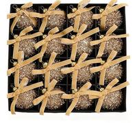 Adorno con 16 adornos de espuma negros de 6 cm, estos adornos de espuma con purpurina son ideales para las vacaciones de Navidad. Cuenta con una estética lujosa. Este juego de 16 adornos cuenta con un