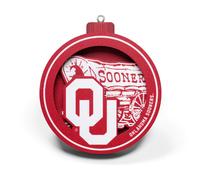 Adorno con el logotipo 3D de los Oklahoma Sooners de la NCAA de YouTheFan, colores del equipo
