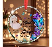 Adorno conmemorativo con foto personalizada, cristal de condolencias, decoración de Navidad, regalo para la pérdida de un ser querido