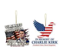 Adorno conmemorativo de Charlie Kirk, en memoria de Charlie Kirk, un verdadero patriota, adorno acrílico para decoración de árbol de Navidad, colgante silenciado pero no olvidado para decoración
