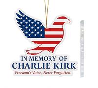 Adorno conmemorativo de Charlie Kirk, en memoria de Charlie Kirk, un verdadero patriota, adorno acrílico para decoración de árbol de Navidad, colgante silenciado pero no olvidado para decoración