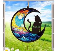 Adorno conmemorativo para Gato,Nombre y Raza de Gato Personalizados,Regalo para los Amantes de los Gatos en Duelo por la pérdida de una Mascota,Adorno acrílico Colorido de 5.4 Pulgadas