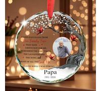Adorno conmemorativo personalizado de la pérdida de un ser querido, regalo de recuerdo de fotos de cristal para mamá, papá, padres, Navidad