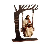 Adorno cristiano de Jesús columpio, Escritura de Juan 14:6, figura cristiana de decoración de escritorio, versículo bíblico inspirador, decoración de mesa para el hogar, oficina y exhibición de