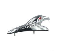 Adorno cromado para marco frontal de motocicleta con cabeza de águila, adorno de aluminio con ojos rojos para estilo personalizado de bicicleta, 15,5 cm