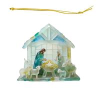 Adorno de acrílico transparente para coche, fácil instalación, que representa la escena del belén, resistente a la exposición al sol, para decoración de vehículos, adorno religioso interior de