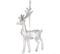 Adorno de alce acrílico transparente para decoración de árbol de Navidad con silueta moderna de ciervo, elegante colgante colgante para decoración de Navidad, regalo perfecto para los amantes de la