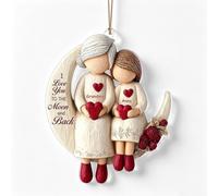 Adorno de amor de luna para abuela y nieto, adorno de Navidad personalizado, recuerdo de Navidad para abuela, I Love You to The Moon and Back, para padres, hijos, abuelos