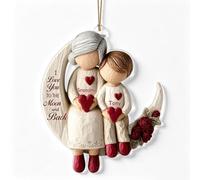 Adorno de amor de luna para abuela y nieto, adorno de Navidad personalizado, recuerdo de Navidad para abuela, I Love You to The Moon and Back, para padres, hijos, abuelos